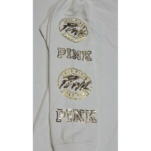 Victoria's Secret Pink Long Sleeve Shirt Gold Sequins‎ Design Women's XS
